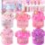 Pink Slime Kit for Girls – 6 Pack Cloud, Butter & Crystal Slime Set with Charms – Non-Sticky Stress Relief Sensory Toys for Kids (Ages 4-10)