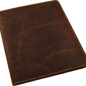Rustic Ridge Refillable Genuine Leather Composition Notebook Cover – Fits Standard & Moleskine XL (Vintage Brown)