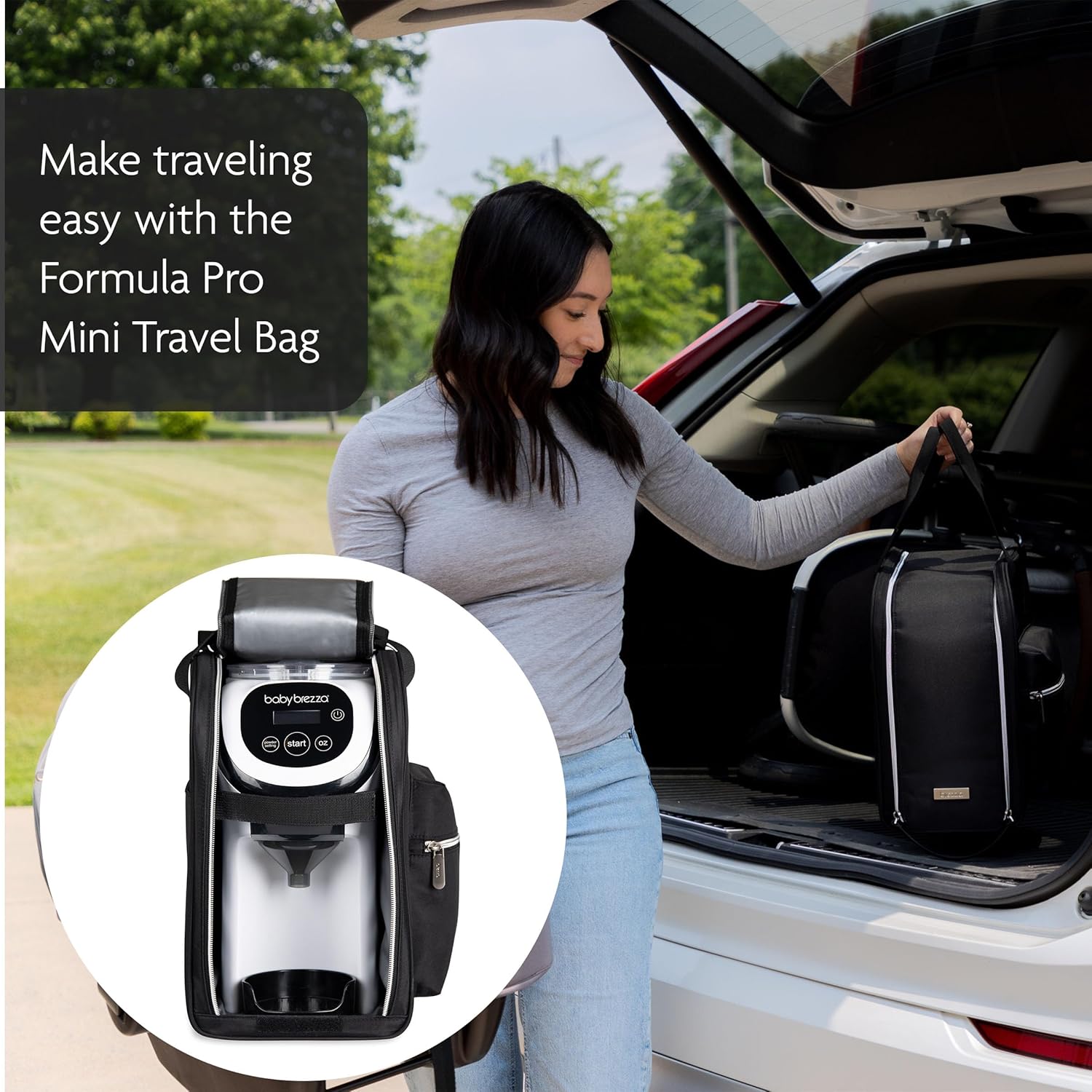 Baby Brezza Formula Pro Mini Compact Formula Mixer – Portable, Travel-Size Baby Bottle Maker for Perfect Temperature & Consistency