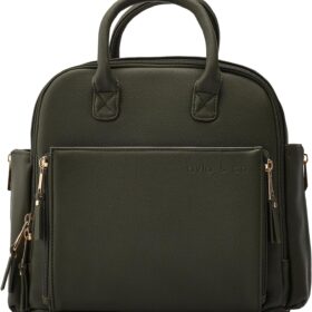 Ayla & Co Minimalist Vegan Leather Diaper Tote – Expandable Baby Bag with Built-In Wallet & Organizer