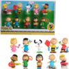 Peanuts 75th Anniversary Collectible Figure Set - 10 Count Character Toy Bundle with Charlie Brown, Snoopy & Friends