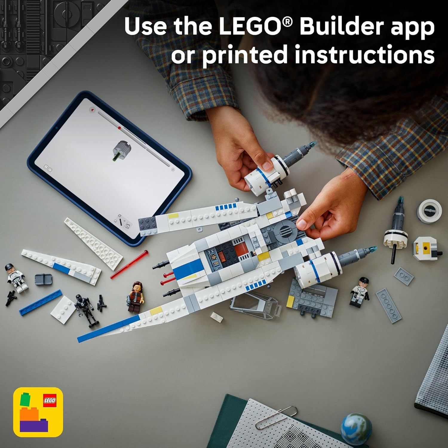 LEGO Star Wars Rebel U-Wing Starfighter 75399; Buildable Rebel Alliance Vehicle with Minifigures of Cassian Andor, K-2SO & Dedra Meero; Gift for Kids Ages 8+