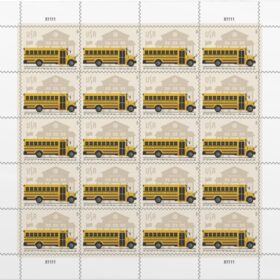 USPS Forever Additional Ounce Stamps - School Bus Celebration Sheet (20 Stamps) - Perfect for Teachers, Students & Invitations