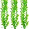SunGrow 3-Piece Large Artificial Aquarium Plants – 10in Resin Weighted Decor for Goldfish, Tropical Fish & Axolotls – Realistic UV Reactive Plastic Foliage