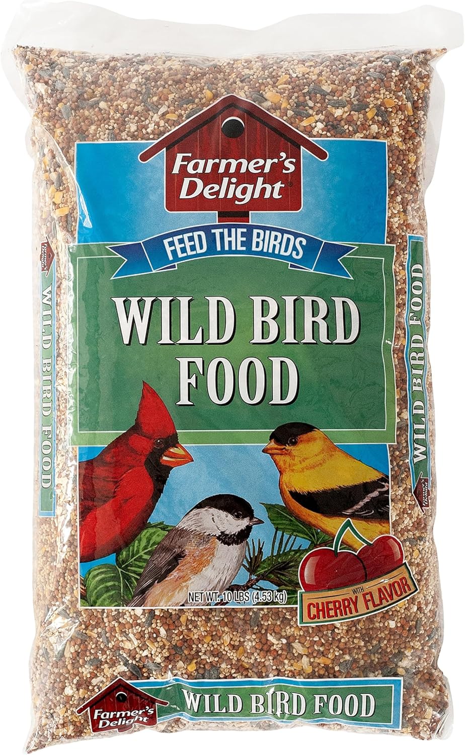 Wagner's 53002 Farmer's Delight Wild Bird Food – 10 lb. Bag of Cherry-Flavored Sunflower & Corn Blend