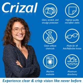 Premium Crizal Microfiber Eyeglass Cleaning Cloths – 4 Pack Individually Wrapped – Safe for AR Lenses, Screens & Camera Optics