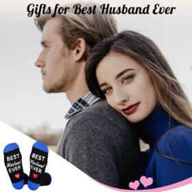 ZXGXLAW Funny Christmas Gifts for Husband & Dad - Novelty Men's Birthday Socks - Best Father's Day & Valentines Present Idea