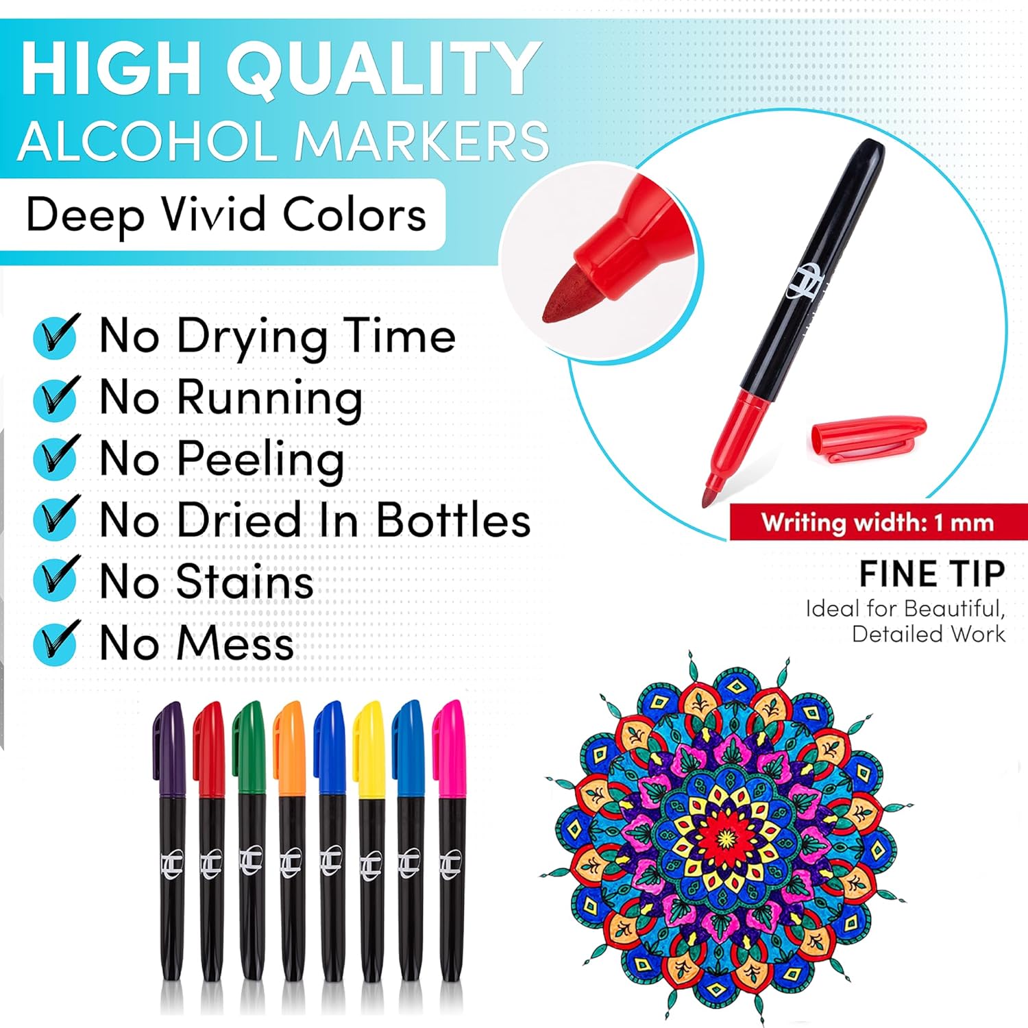 Hula Home DIY Stained Glass Mandala Kit – 10 Window Suncatchers & 8 Vibrant Markers – Relaxing Arts & Crafts for Adults, Teens & Seniors