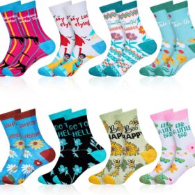 Haysandy 8-Pair Novelty Graphic Socks – Fun, Cute & Funny Gift Set for Women & Men