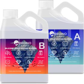 BBDINO 38.8 Oz Platinum Silicone Mold Making Kit – 1:1 Mix Ratio 30A Liquid Rubber for Resin, Concrete, Jewelry & Candle Casting