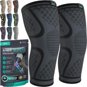 Modvel Knee Braces (2-Pack) – Compression Knee Sleeve for Meniscus, ACL & Arthritis Pain Relief – Breathable, Moisture-Wicking Support for Running, Workout & Sports (XS-3XL)