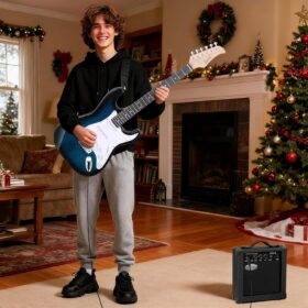 ZENY 39" Full Size Electric Guitar Starter Kit - Blue Beginner Package with 10W Amp, Gig Bag, Digital Tuner, and All Accessories