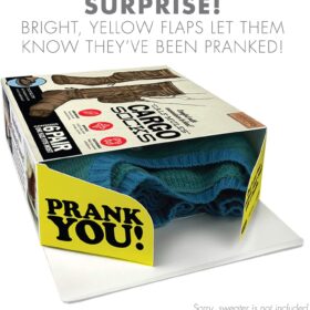 Prank-O Cargo Socks Box – The Ultimate Empty Gag Gift Box for White Elephant, Christmas & Birthdays | Hilarious Prank Packaging for Friends, Family & Coworkers (Made in USA)