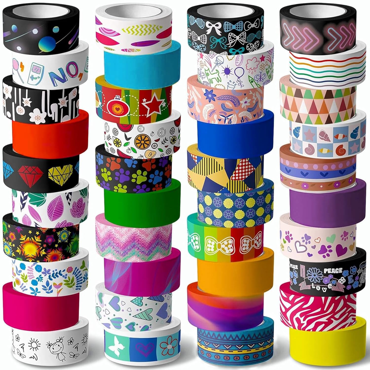 KUNMINGER 40-Roll Washi Tape Set – 15mm Decorative Masking Tape for Scrapbooking, Journaling, DIY Crafts & Party Decor