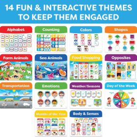 Preschool Montessori Busy Book for Toddlers Ages 3-5 – Pre-Assembled Educational Learning Activities Binder with 15 Themes – Travel Sensory Toy for Kids with Autism – Gifts for 3 & 4 Year Old Boys & Girls