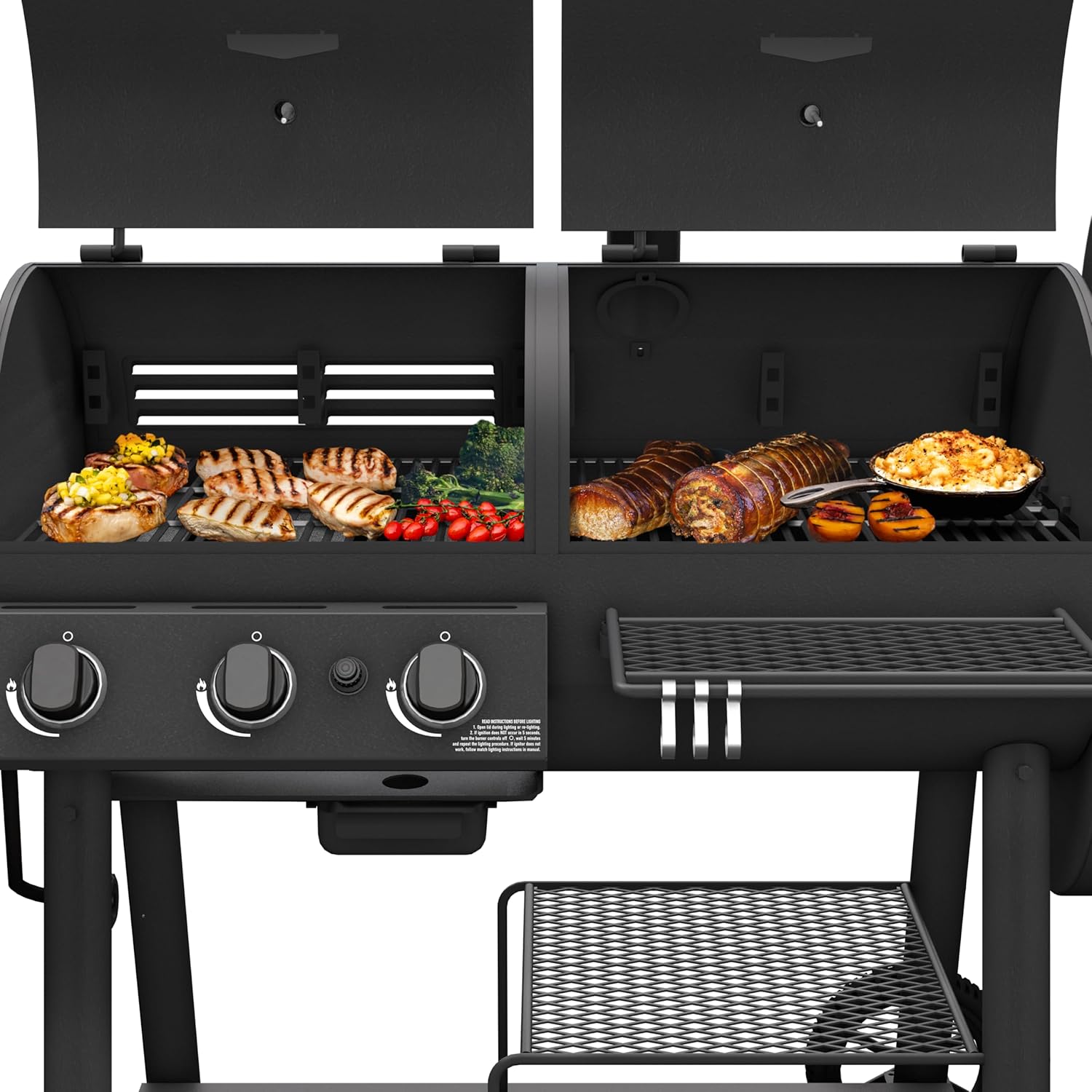 Oklahoma Joe's Canyon Combo 2-in-1 Charcoal & Gas Smoker Grill - 1240 sq. in. Black