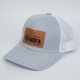 Men's Leather Look Trucker Hat - Classic Baseball Cap Gift for Dad