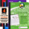 Mintra Primary Composition Notebooks - 4 Pack Bulk Set, 80 Sheets (7.5" x 9.75"), Grades K-2 Hardcover Journals with Drawing Space & Primary Ruling - School & Home Supplies