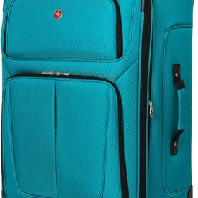 SwissGear Sion Softside Expandable Luggage – 29 Inch Large Checked Suitcase with 360° Spinner Wheels, Retractable Handle & Telescopic Handle – Lightweight & Durable Checked Bag for Travel (Teal)