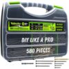 Velocity Exterior Wood Screw Assortment Kit – 580 Piece Contractor Grade Set with Patented Hexstix Drive & Storage Case
