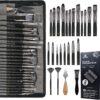 Professional Paint Brushes Set of 25 for Acrylic, Oil & Watercolor – Premium Synthetic Bristle Artist Kit with Portable Canvas Roll
