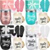 Tioncy 24-Piece Thank You Spa Gift Baskets for Women – Valentine’s, Teacher, Nurse & Employee Appreciation Sets with Mugs, Candles, Socks & Keychains (4-Pack)
