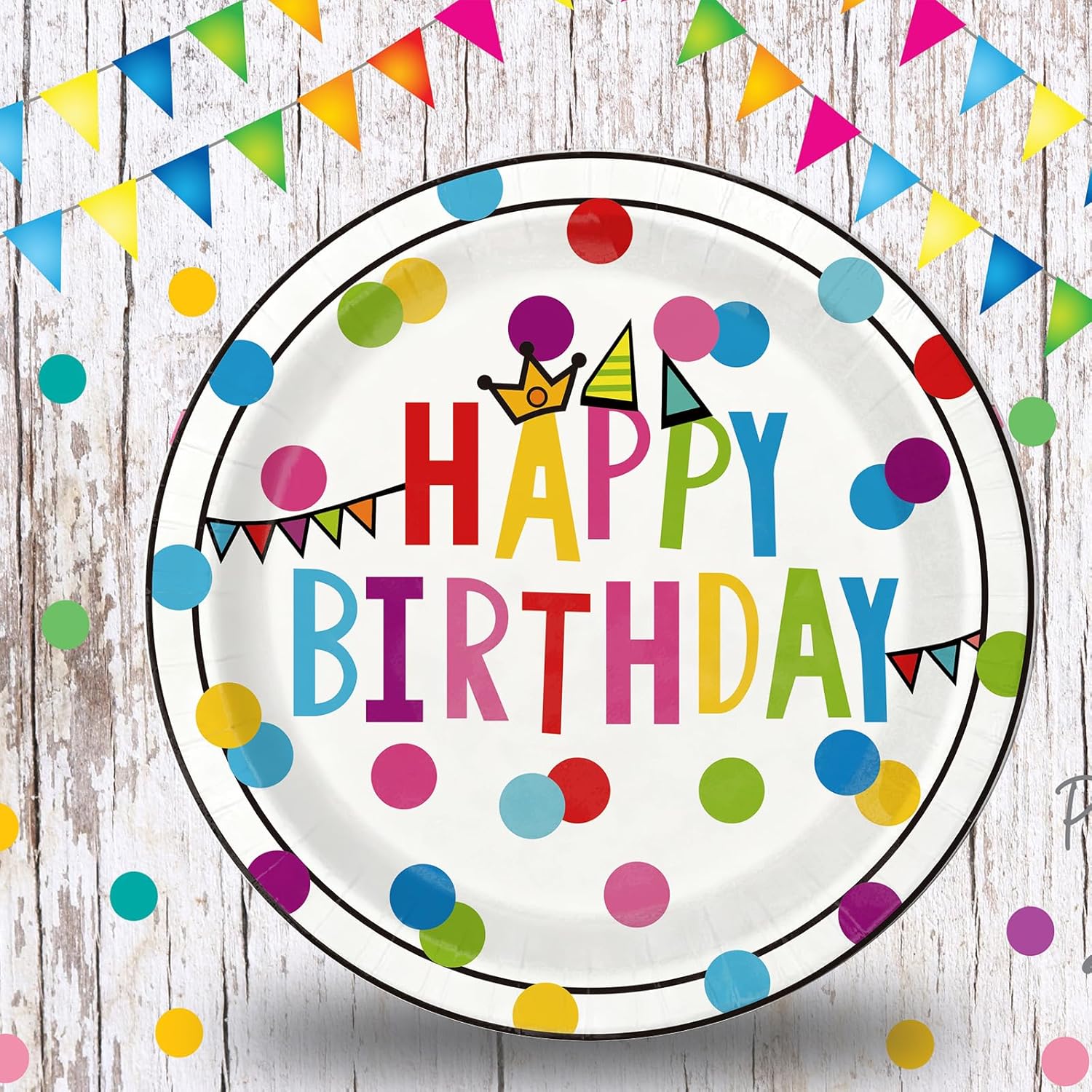 175-Piece Happy Birthday Party Supplies Kit - Disposable Plates, Napkins & Cups Tableware Set - Serves 25 Guests