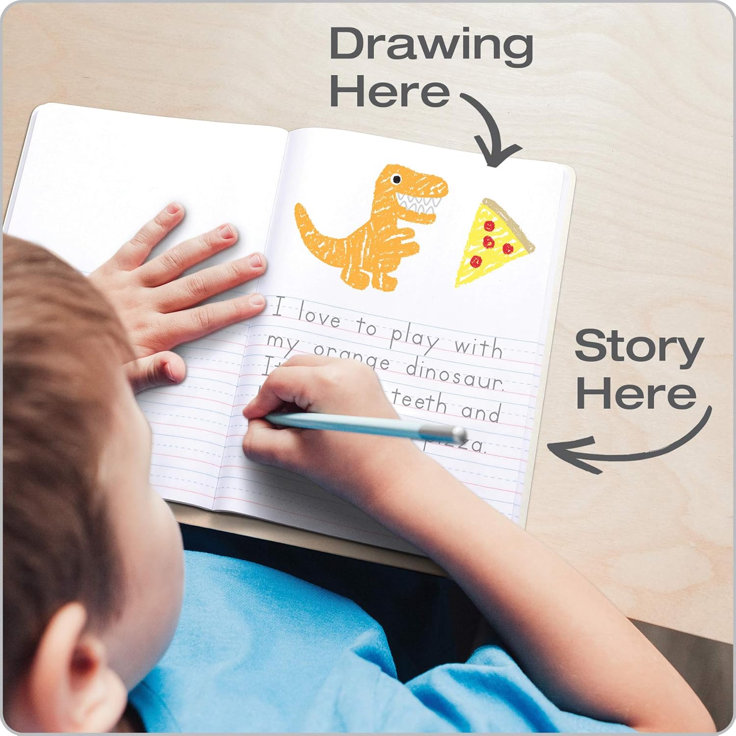 Oxford Primary Composition Notebooks (Pack of 4) – 9.75” x 7.5” K-2 Story Journals with Drawing Space & Primary Ruling for Handwriting Practice