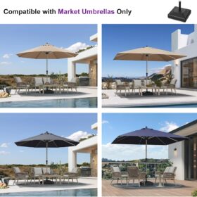 PURPLE LEAF 158 lbs Heavy Duty Patio Umbrella Base - HDML45 Weather-Resistant Stand with Wheels for Market Umbrellas