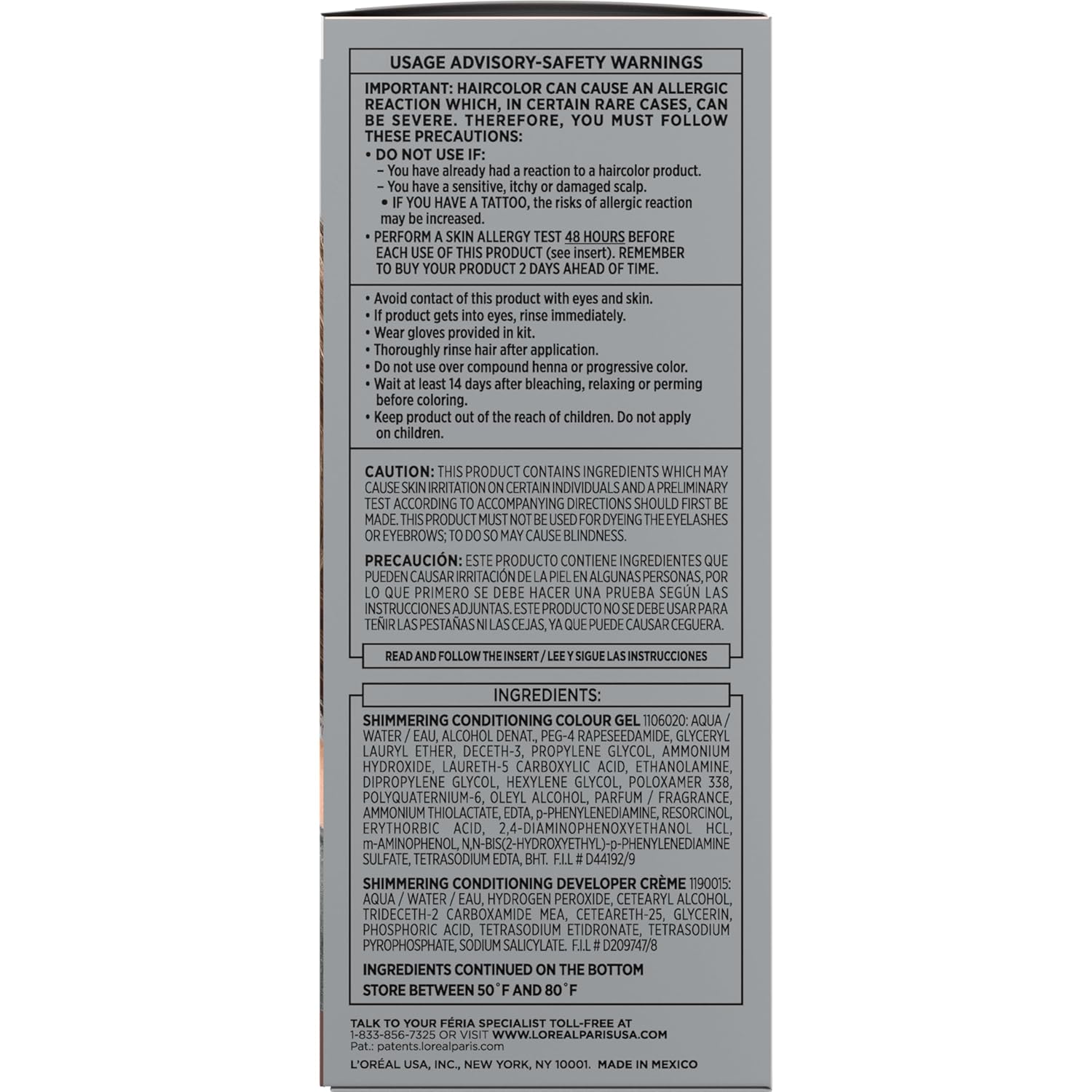 L'Oreal Paris Feria B61 Downtown Brown Hair Color - Hi-Lift Cool Brown with 3X Highlights & Shimmering Conditioner