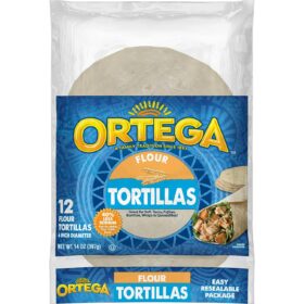Ortega 6-Inch Soft Flour Tortillas – 12 Count, Low Sodium, Resealable Bag for Tacos, Burritos & Quesadillas