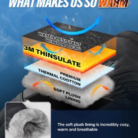 Winter Thermal Gloves for Men & Women – 3M Insulated, Waterproof & Windproof -15°F Ski Gloves with Touchscreen Fingers