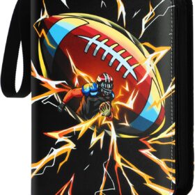 Football Card Binder – 900 Pocket Portfolio with 50 Removable Sleeves, Premium Zippered Storage Album for Sports Trading Cards