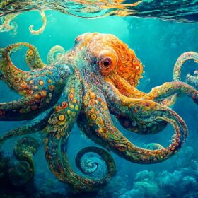 Cross & Glory Deep Blue Octopus Odyssey - 500 Piece Jigsaw Puzzle for Adults - Premium Marine Art Puzzle with Satin Finish - Eco-Friendly Brain Game & Wall Art