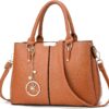 Women's Designer-Like Triple Zipper Top Handle Satchel & Shoulder Tote Handbag