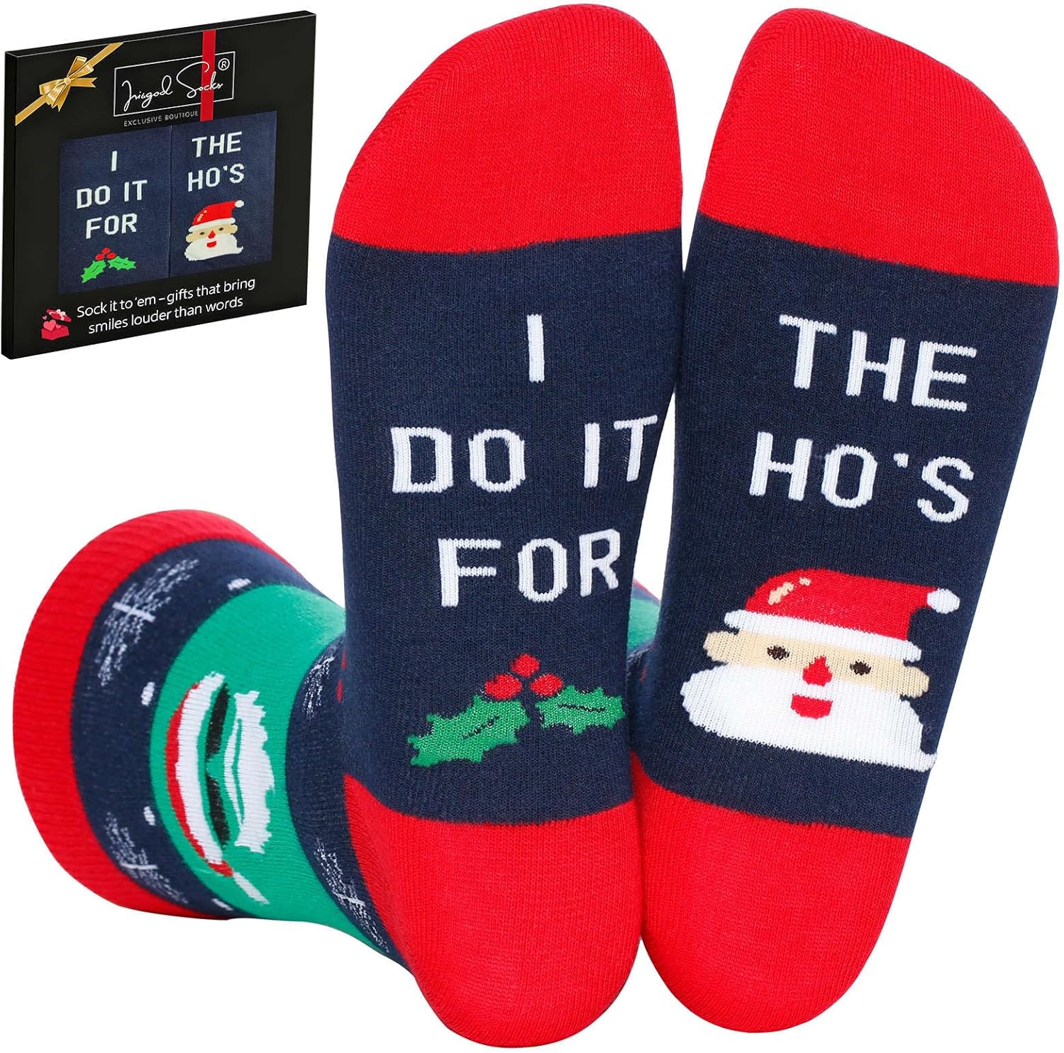 IRISGOD Novelty Christmas Socks – Funny & Festive Unisex Stocking Stuffers for Men & Women