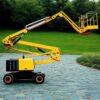 Hydraulic Mini Wheeled Crane with Telescopic Boom & Fly Jib – 450kg Capacity, Portable Mobile Lifter for Indoor Construction & Decoration