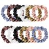 12-Pack Premium Silk Hair Scrunchies for Women & Girls - Gentle, Soft Elastic Ponytail Holders (6 Colors)