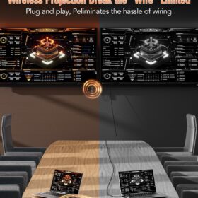 Aceele Wireless HDMI Extender 165FT - 4K Decode 1080P Output Transmitter & Receiver Kit with LED Display - Plug & Play for Home Theater, Business Presentations & Projectors