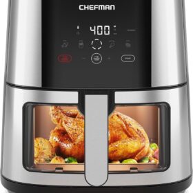 CHEFMAN TurboFry Easy-View 8 Qt Digital Air Fryer with Window – Stainless Steel, Dishwasher Safe