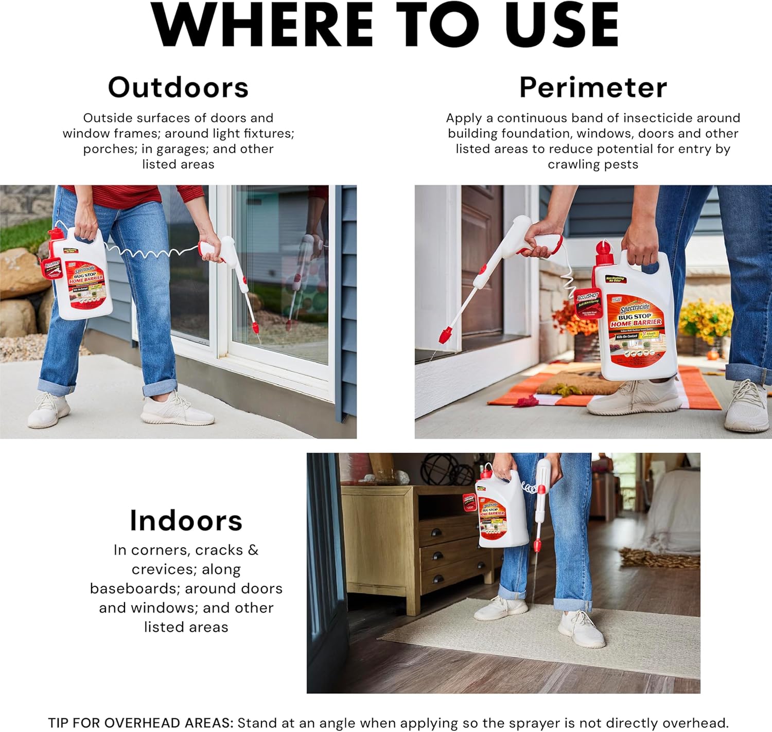 Spectracide Bug Stop Home Barrier Spray - Indoor/Outdoor Insect Killer for Ants, Roaches & Spiders, 1.33 Gallon Refill