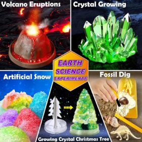 UNGLINGA STEM Science Kit for Kids – 150 Experiments Including Volcano & Chemistry Lab Set – Educational Scientist Toy Gifts for Boys & Girls