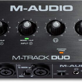 M-Audio M-Track Duo | USB-C Audio Interface with 2 Crystal Preamps, 48kHz Recording for Podcasting, Streaming & Music Production