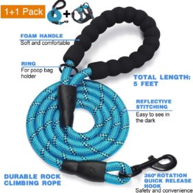 tobeDRI No-Pull Dog Harness with Heavy Duty Leash – Adjustable, Reflective Oxford Vest for Medium & Large Dogs – Easy On/Off & Choke-Free Walking