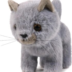 Ice King Bear Fluffy Little Cat Stuffed Animal Plush Toy - Soft & Cuddly Gray Kitten, 6 Inches