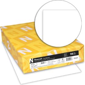 Neenah Index Cardstock, 90 lb / 163 gsm, 8.5” x 11” White Printer Paper, 300 Sheets (91437) – Acid & Lignin Free, Heavyweight Card Stock for Laser & Inkjet Printing