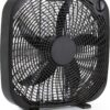 Amazon Basics 20-Inch 3-Speed Box Fan - Lightweight Indoor Electric Cooling Fan with 5 Blades, 67W, Compact Black Design