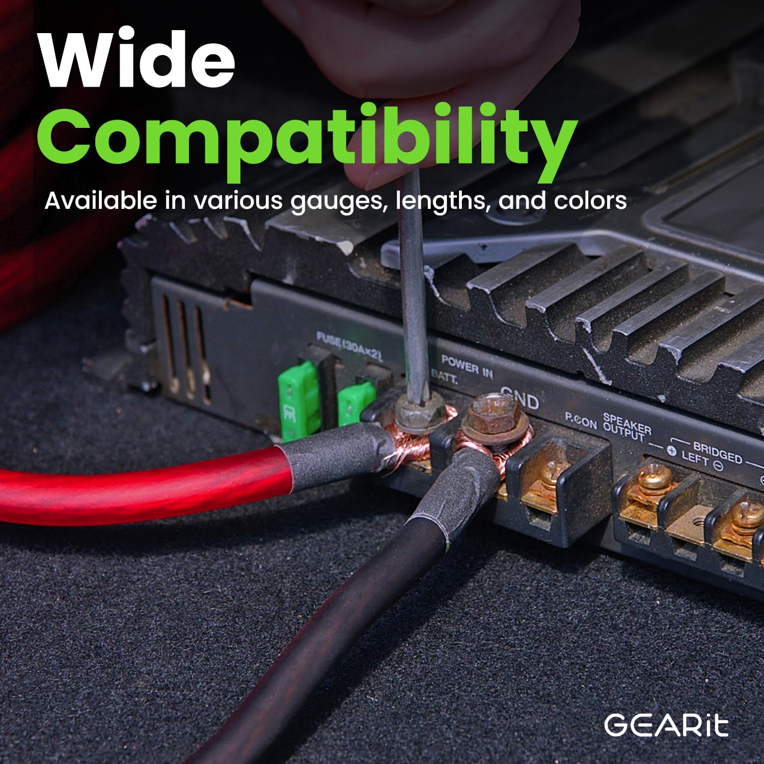 GEARit 1/0 Gauge AWG CCA Power Wire - 10 Feet Red Translucent Copper Clad Aluminum Cable for Car Audio, Battery Ground, Amps, RV & Electrical Wiring