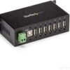 StarTech.com 7-Port Industrial USB 2.0 Hub - Metal DIN Rail Mountable USB Splitter with 350W Surge, ESD Protection & Locking Cable (ST7200USBM)