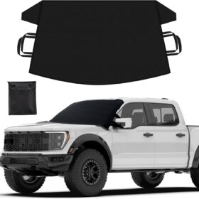 EcoNour Windshield Snow Cover – Waterproof 600D Oxford Ice & Sun Protector for SUVs, Trucks & Vans – X-Large 74”x43”